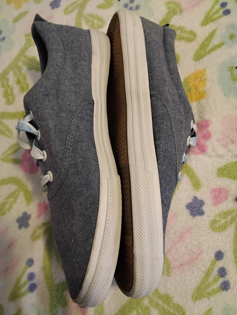 Talbots Women's size 9.5 9 1/2 blue canvas sneakers tennis shoes flats New w/tag